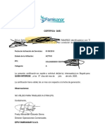 Certificado de Afiliación EPS Famisanar