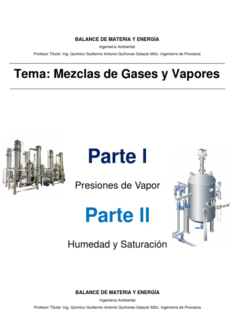 Mezclas de Gases y Vapores | PDF | Gases | Humedad