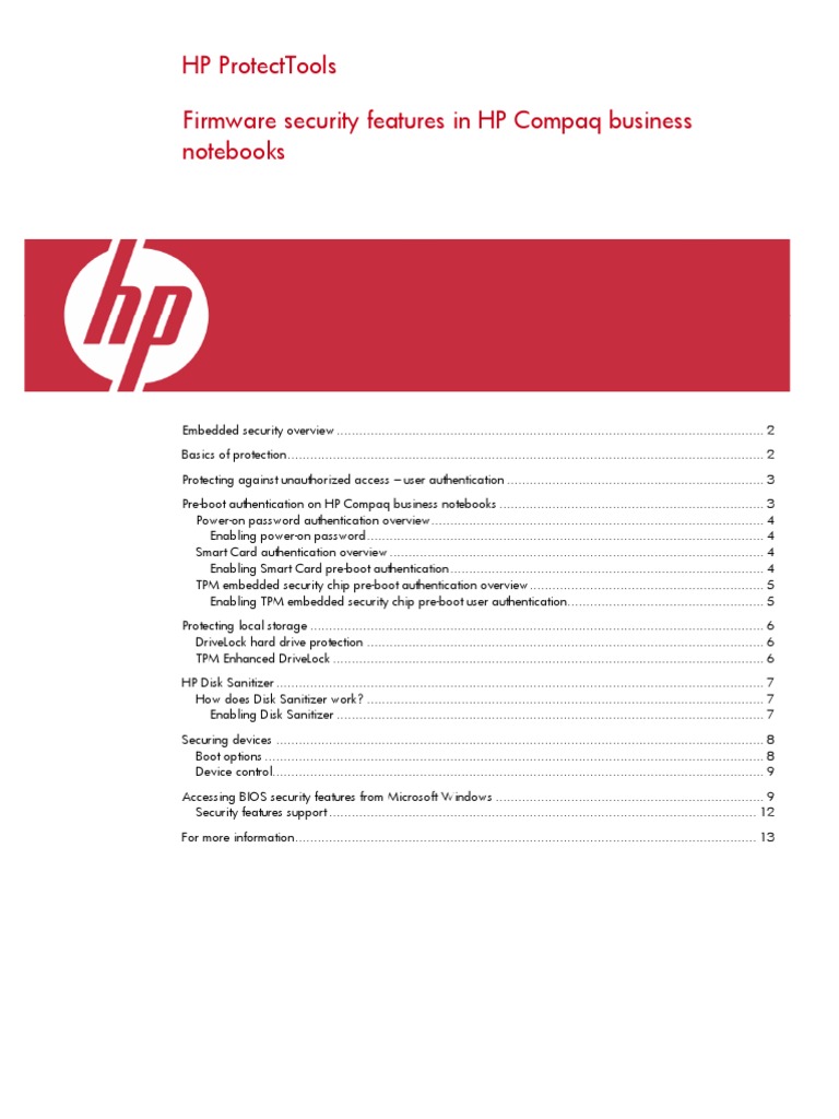 embedded security for hp protecttoolsアンインストール: hp protecttools security ...