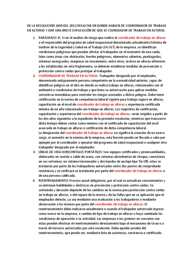 Coordinador de Trabajo en Alturas | PDF | Seguridad y salud ocupacional