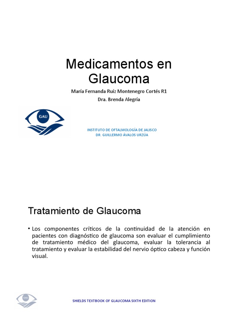 Medicamentos en Glaucoma | PDF | Glaucoma | Medicina CLINICA
