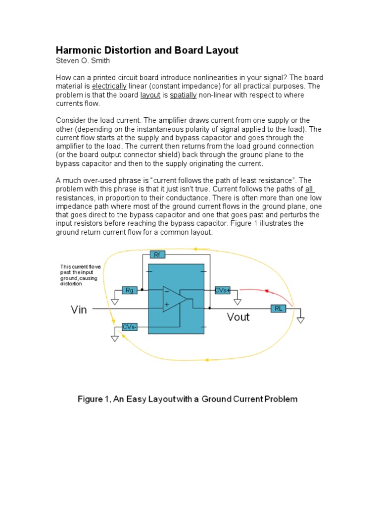 Harmonic Distortion in PCB Layouts | PDF | Amplifier | Capacitor