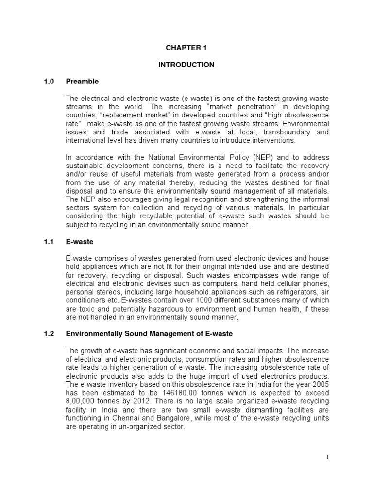E - wASTE | PDF | Electronic Waste | Waste Management