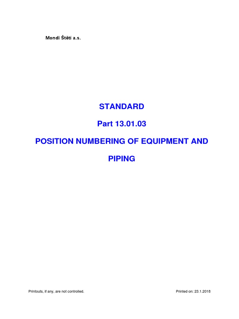 Equipment Position Numbering Standard | PDF | Valve | Pump