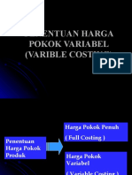 Penentuan Harga Pokok Variabel