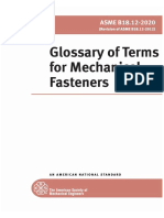 ASME B18.12-2020 Glossary of Terms For Mechanicals Fasteners