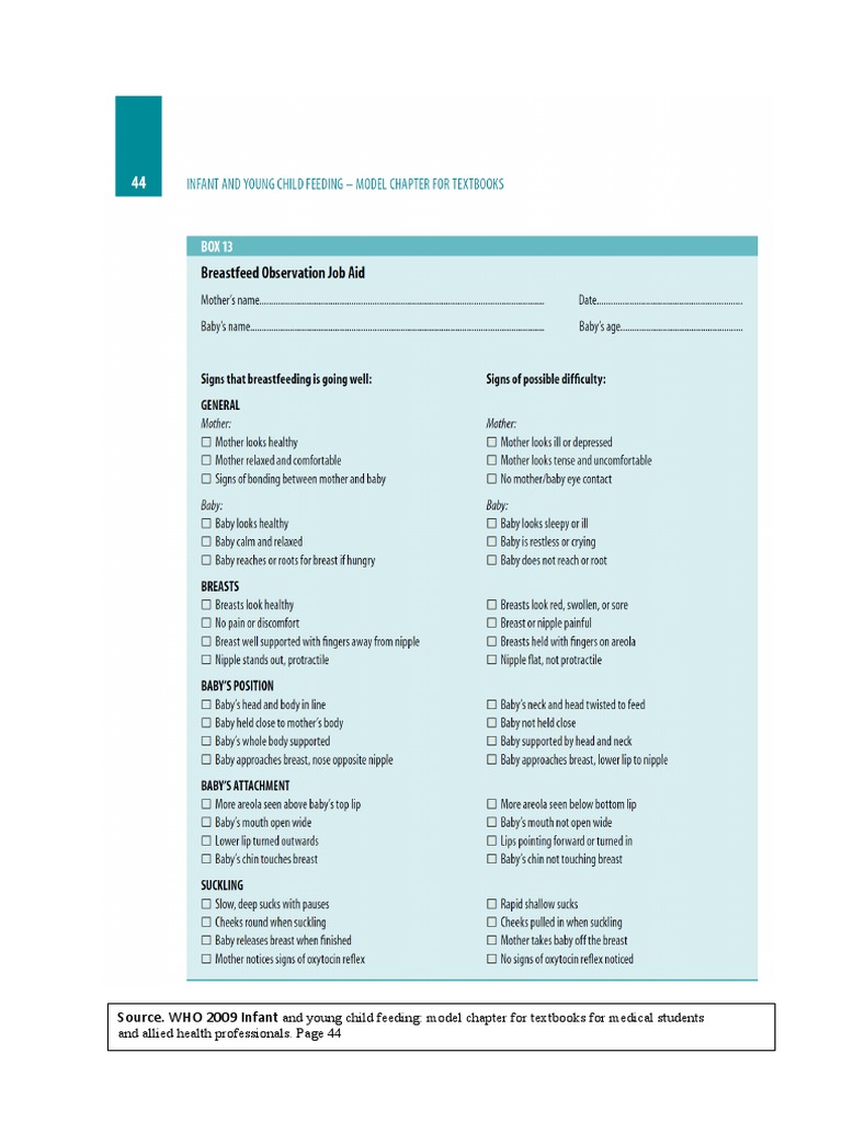 Breastfeeding Assessment Form 20180205 090225862 PDF