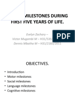 Final Major Milestones During First Five Years of Life - Gi
