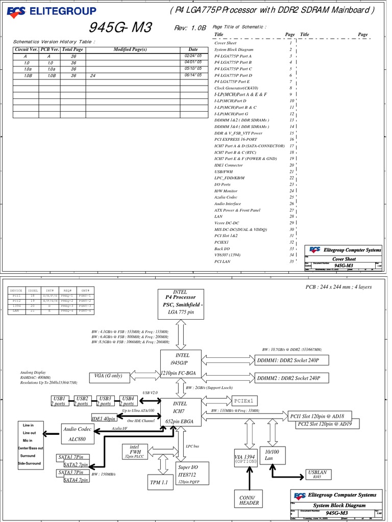 Intel 945 Motherboard Circuit Diagram