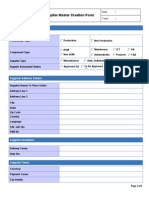 Supplier Master Creation Form 2