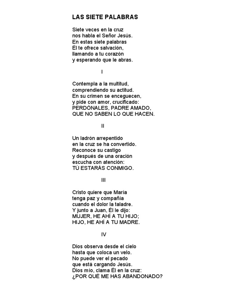 POEMA LAS SIETE PALABRAS ORLANDO CASTELLANOS