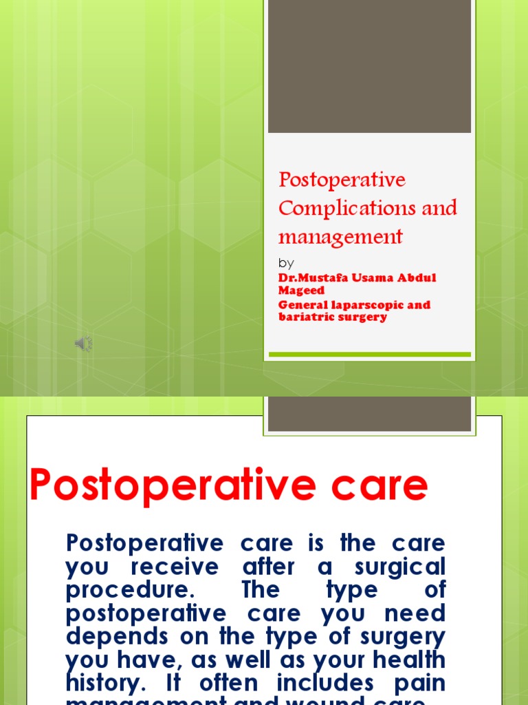 Postoperative Complications Overview | PDF | Surgery | Wound
