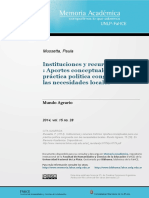 Instituciones y recursos hídricos: brecha entre políticas y realidades locales