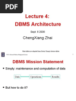 Dbms Architecture: Chengxiang Zhai