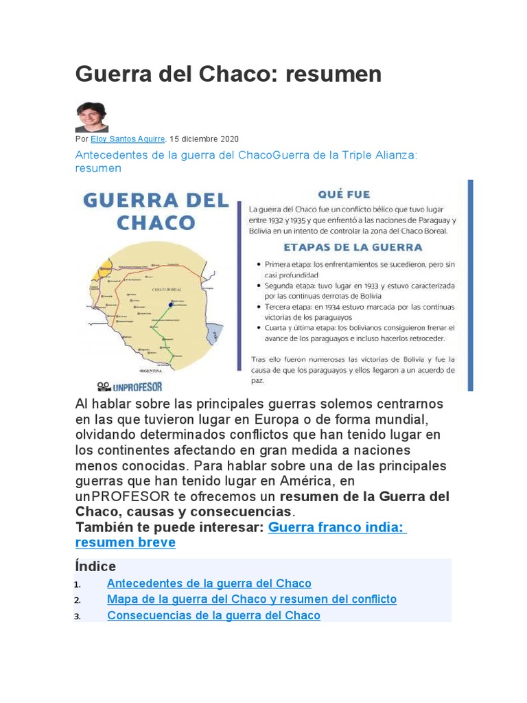 Guerra del Chaco Causas y Efectos