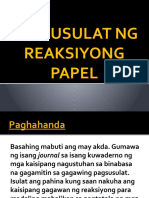 Pagsulat NG Reaksyong Papel