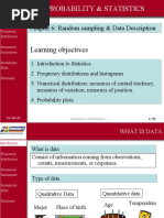 Probability & Statistics: Learning Objectives