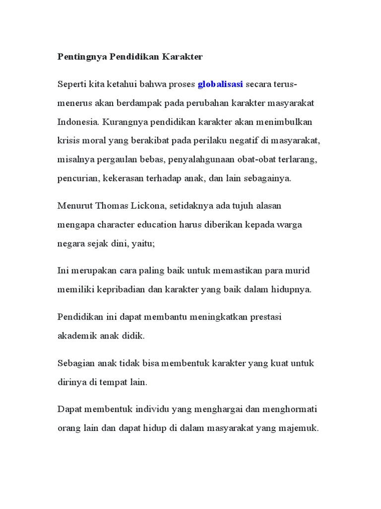 pendidikan karakter di universitas