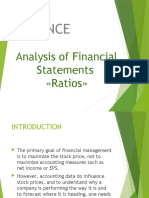 Finance: Analysis of Financial Statements Ratios