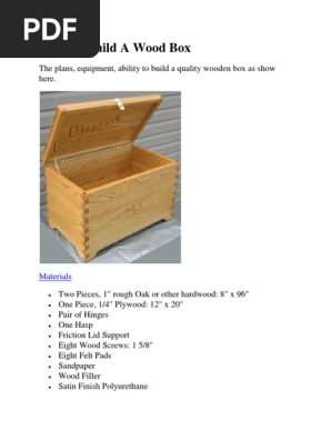 Box Plans New