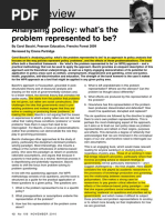 Bacchi's WPR Approach to Policy Analysis | PDF | Argument | Rationality