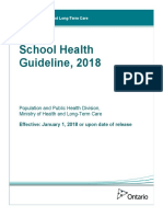 School Health Guideline, 2018: Population and Public Health Division, Ministry of Health and Long-Term Care