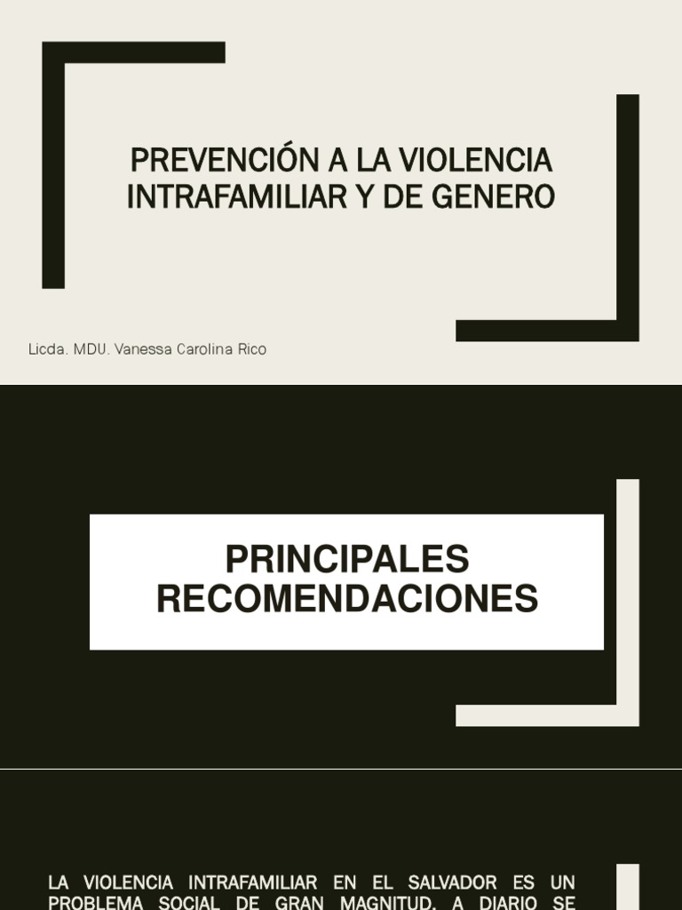Prevención A La Violencia Intrafamiliar y de Genero | PDF | La ...