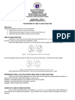 The Inverse of One-To-One Function Objectives:: Worksheet - Week 4