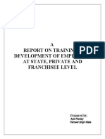 A Report On Training & Development of Employees at State, Private and Franchisee Level