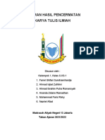 Laporan Hasil Pencermatan Karya Tulis Ilmiah Kelompok 1