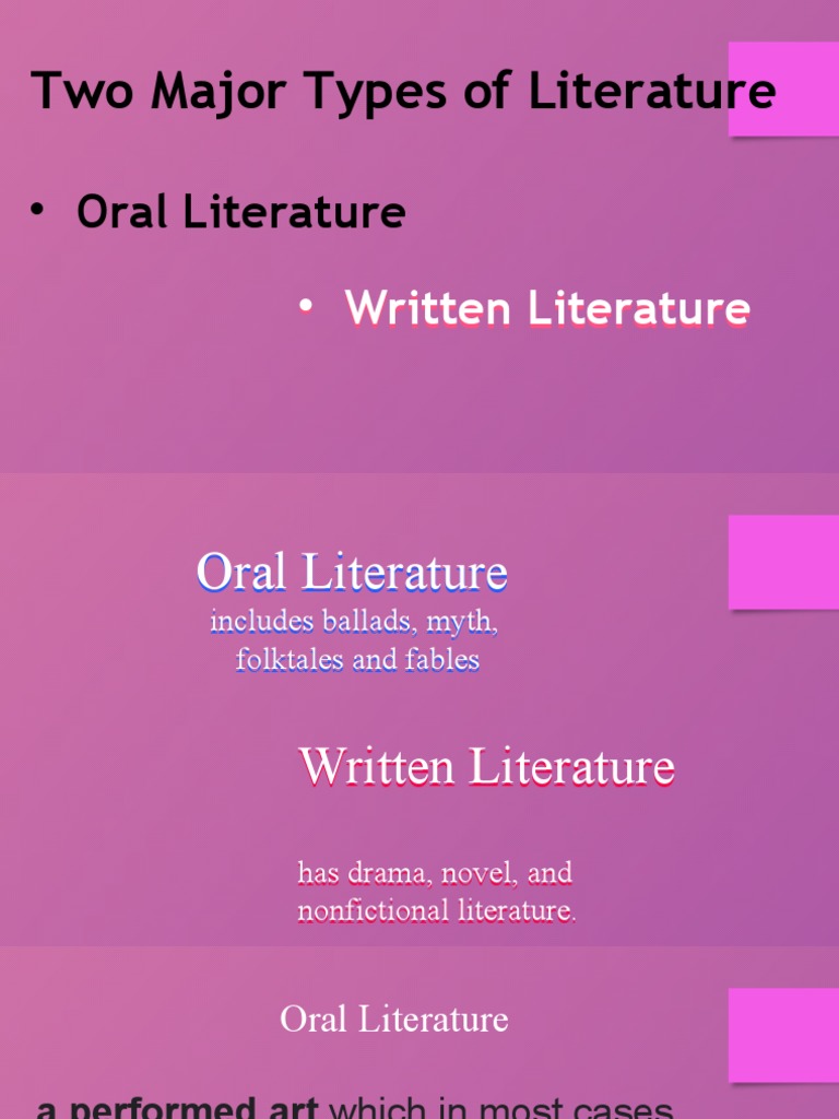 Two Major Types of Literature PDF Poetry Essays