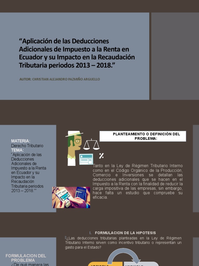 Aplicación de Las Deducciones Adicionales de Impuesto | PDF | Impuestos ...
