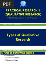 Practical Research 1 (Qualitative Research) : Subject Teacher: Daryl Joane P. Coronel