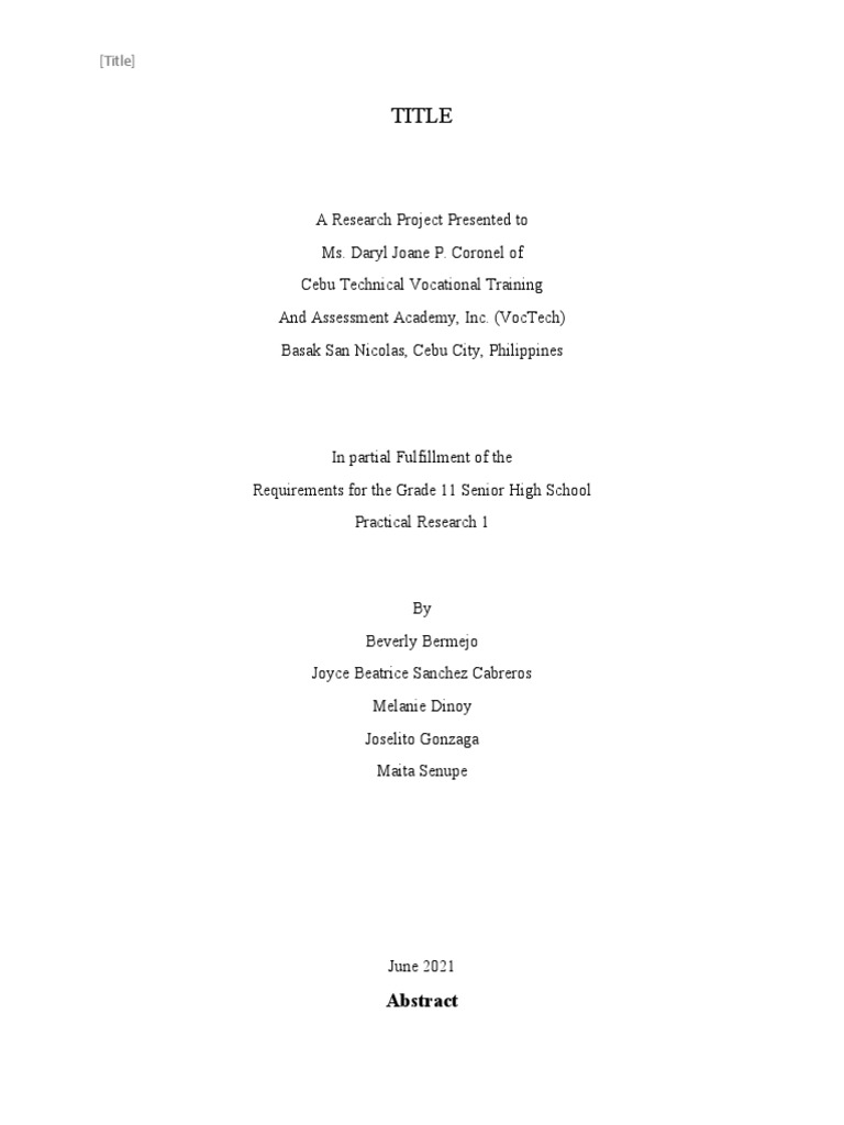 Final Format in Practical Research | PDF | Social Media | Popular ...