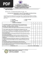 D Epartment of Education: Suggested Assessment Tool On Teachers' Foundational Knowledge in Teaching Reading