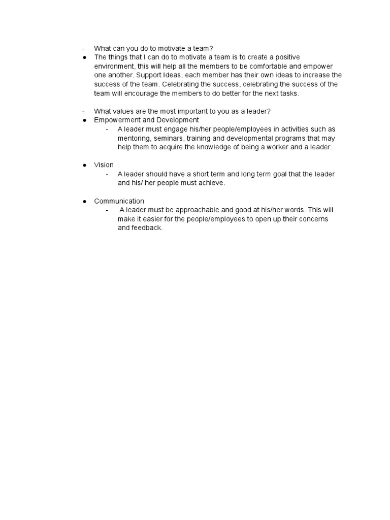 Team Motivation | PDF