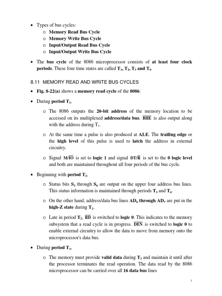 o o o o - : 8.11 Memory Read and Write Bus Cycles | PDF | Input/Output ...