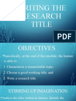 Writing The Research Title