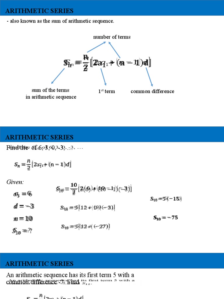 Arithmetic Series for Students | PDF | Mathematics | Mathematical Analysis