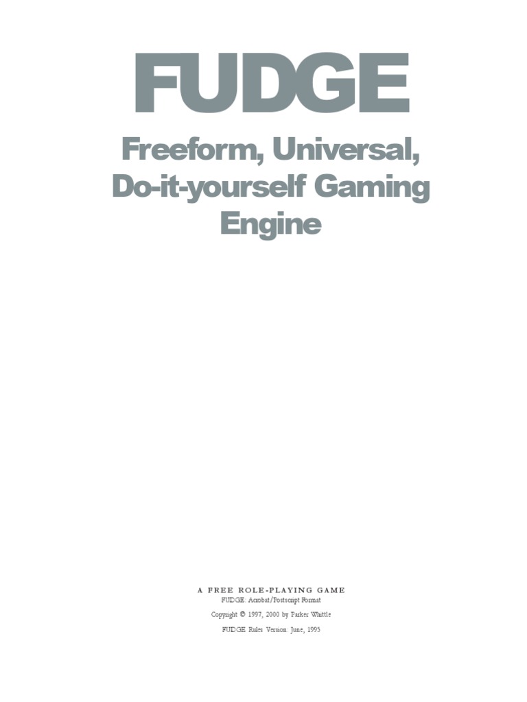 fudge Role Playing Games Copyright