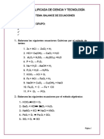 Práctica Calificada de Balance de Ecuciones