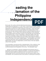 Reading the Philippine Declaration of Independence