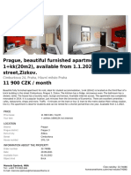 Prague, Beautiful Furnished Apartment 1+kk (20m2), Available From 1.1.2022, Cimburkova Street, Zizkov. 11 900 CZK / Month