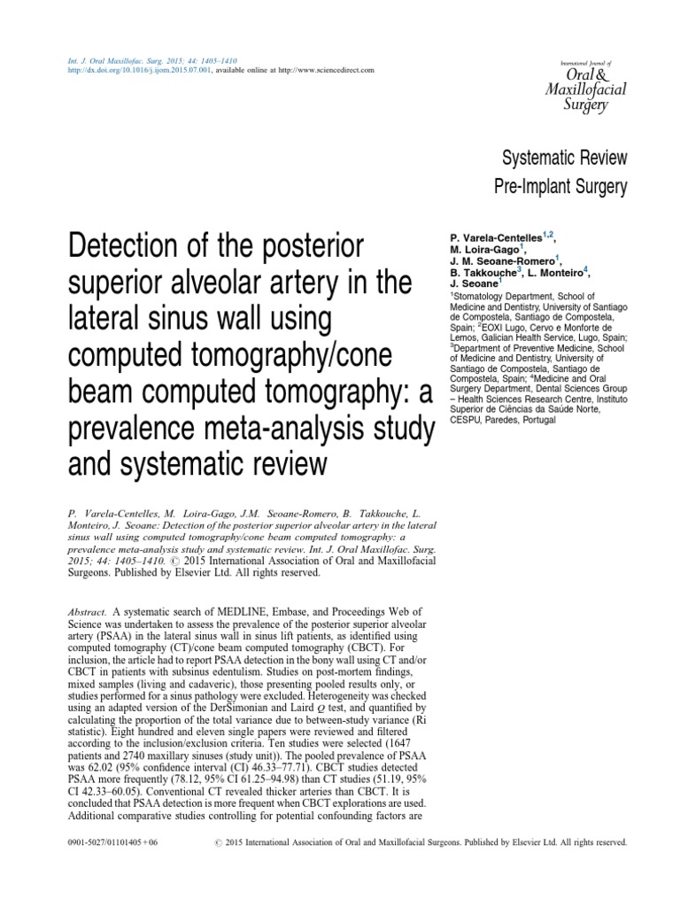Detection of The Posterior Superior Alveolar Artery in The Lateral ...