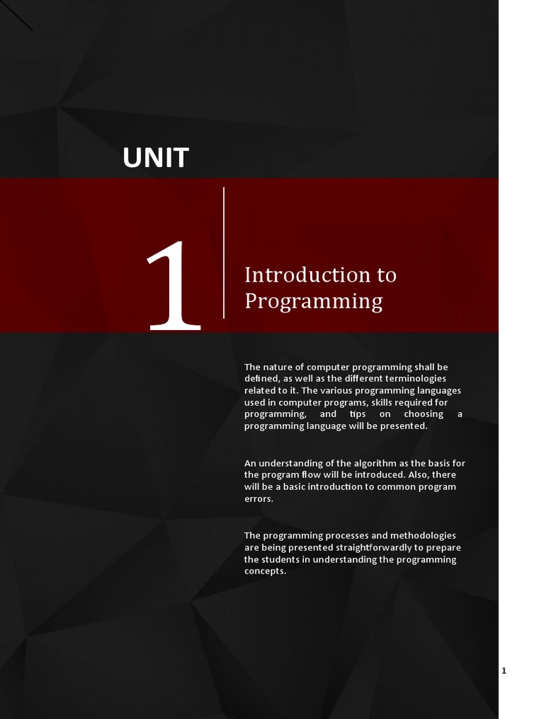Introduction to Programming Concepts: Laying the Foundation | PDF ...