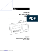 Operation and Installation Manual: Bluetooth Wireless Hands Free Kit With LCD Display