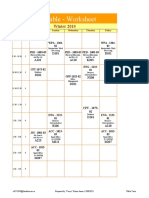 Timetable - Worksheet: Winter 2010