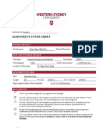 Assignment Cover Sheet: Student Details