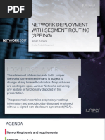 Network Infrastructure Network Deployment With Segment Routing