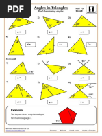 Geometry - Lines and Angles - Angles in Triangles - US